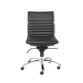 Chairs Modern Office Chair - 26.38" X 25.99" X 38.19" Low Back Office Chair without Armrests in Black with Chromed Steel Base HomeRoots