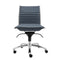 Chairs Modern Office Chair - 26.38" X 25.99" X 38.19" Low Back Office Chair without Armrests in Blue with Chromed Steel Base HomeRoots