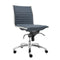 Chairs Modern Office Chair - 26.38" X 25.99" X 38.19" Low Back Office Chair without Armrests in Blue with Chromed Steel Base HomeRoots