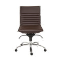 Chairs Modern Office Chair - 26.38" X 25.99" X 38.19" Low Back Office Chair without Armrests in Brown with Chromed Steel Base HomeRoots