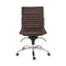 Chairs Modern Office Chair - 26.38" X 25.99" X 38.19" Low Back Office Chair without Armrests in Brown with Chromed Steel Base HomeRoots