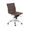 Chairs Modern Office Chair - 26.38" X 25.99" X 38.19" Low Back Office Chair without Armrests in Brown with Chromed Steel Base HomeRoots