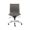 Chairs Modern Office Chair - 26.38" X 25.99" X 38.19" Low Back Office Chair without Armrests in Gray with Chromed Steel Base HomeRoots