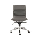 Chairs Modern Office Chair - 26.38" X 25.99" X 38.19" Low Back Office Chair without Armrests in Gray with Chromed Steel Base HomeRoots