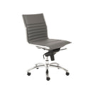 Chairs Modern Office Chair - 26.38" X 25.99" X 38.19" Low Back Office Chair without Armrests in Gray with Chromed Steel Base HomeRoots