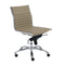 Chairs Modern Office Chair - 26.38" X 25.99" X 38.19" Low Back Office Chair without Armrests in Taupe with Chromed Steel Base HomeRoots
