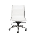 Chairs Modern Office Chair - 26.38" X 25.99" X 38.19" Low Back Office Chair without Armrests in White with Chromed Steel Base HomeRoots