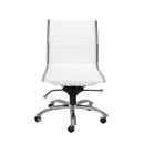 Chairs Modern Office Chair - 26.38" X 25.99" X 38.19" Low Back Office Chair without Armrests in White with Chromed Steel Base HomeRoots