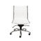 Chairs Modern Office Chair - 26.38" X 25.99" X 38.19" Low Back Office Chair without Armrests in White with Chromed Steel Base HomeRoots
