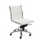 Chairs Modern Office Chair - 26.38" X 25.99" X 38.19" Low Back Office Chair without Armrests in White with Chromed Steel Base HomeRoots