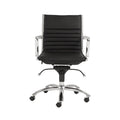 Chairs Modern Office Chair - 27.01" X 25.04" X 38" Low Back Office Chair in Black with Chromed Steel Base HomeRoots