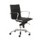 Chairs Modern Office Chair - 27.01" X 25.04" X 38" Low Back Office Chair in Black with Chromed Steel Base HomeRoots
