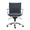 Chairs Modern Office Chair - 27.01" X 25.04" X 38" Low Back Office Chair in Blue with Chromed Steel Base HomeRoots