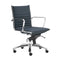 Chairs Modern Office Chair - 27.01" X 25.04" X 38" Low Back Office Chair in Blue with Chromed Steel Base HomeRoots