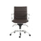 Chairs Modern Office Chair - 27.01" X 25.04" X 38" Low Back Office Chair in Brown with Chromed Steel Base HomeRoots