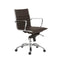 Chairs Modern Office Chair - 27.01" X 25.04" X 38" Low Back Office Chair in Brown with Chromed Steel Base HomeRoots