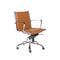 Chairs Modern Office Chair - 27.01" X 25.04" X 38" Low Back Office Chair in Cognac with Chrome Base HomeRoots