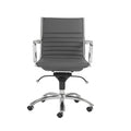 Chairs Modern Office Chair - 27.01" X 25.04" X 38" Low Back Office Chair in Gray with Chromed Steel Base HomeRoots
