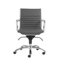 Chairs Modern Office Chair - 27.01" X 25.04" X 38" Low Back Office Chair in Gray with Chromed Steel Base HomeRoots