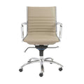Chairs Modern Office Chair - 27.01" X 25.04" X 38" Low Back Office Chair in Taupe with Chromed Steel Base HomeRoots