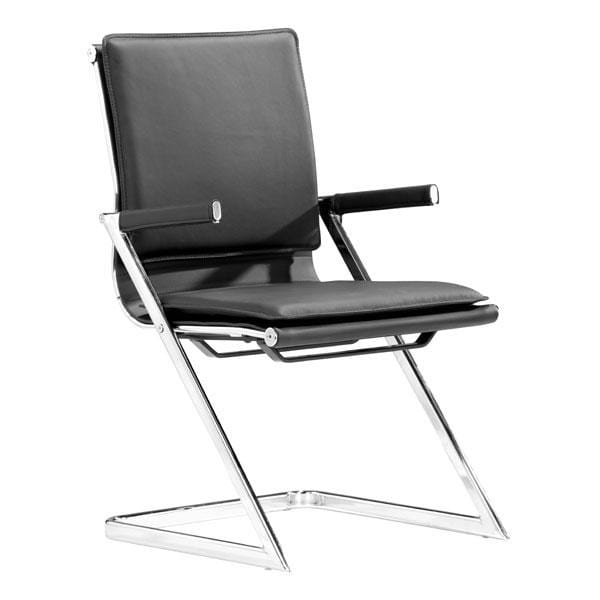 Chairs Office Chair - 19" X 22" X 35" 2 Pcs Black Leatherette Conference Chair HomeRoots
