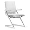 Chairs Office Chair - 19" X 22" X 35" 2 Pcs White Leatherette Conference Chair HomeRoots