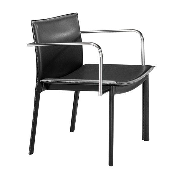 Chairs Office Chair - 24" X 22" X 28" 2 Pcs Black Leatherette Conference Chair HomeRoots