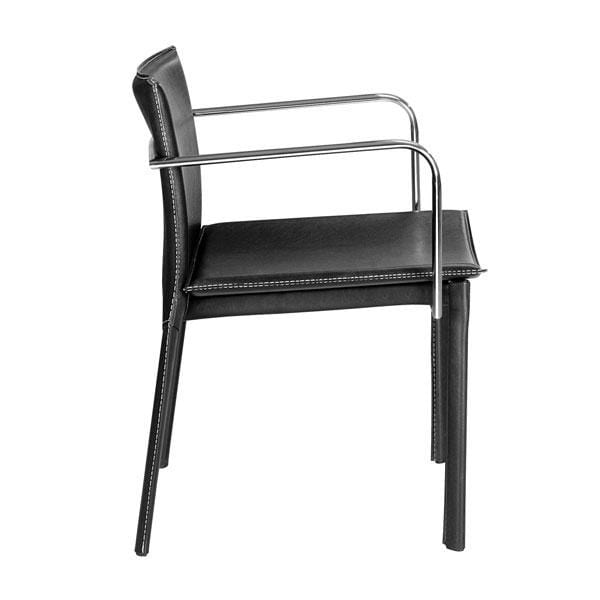 Chairs Office Chair - 24" X 22" X 28" 2 Pcs Black Leatherette Conference Chair HomeRoots