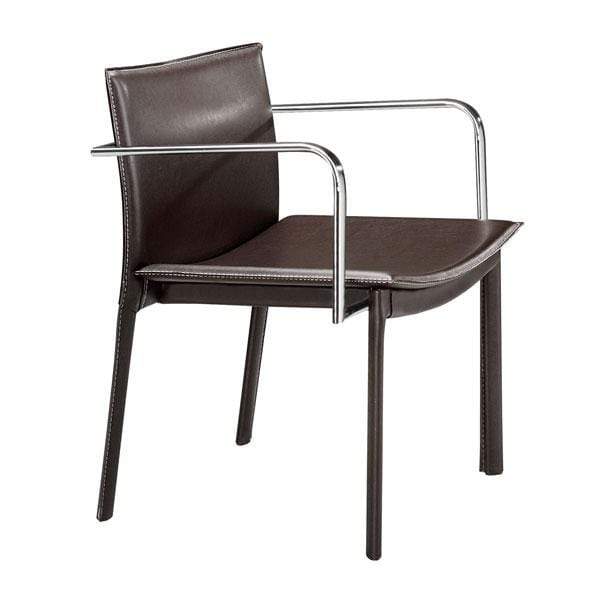 Chairs Office Chair - 24" X 22" X 28" 2 Pcs Espresso Leatherette Conference Chair HomeRoots