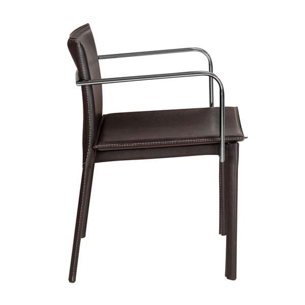 Chairs Office Chair - 24" X 22" X 28" 2 Pcs Espresso Leatherette Conference Chair HomeRoots
