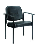Chairs Office Chair - 26" x 18.5" x 32.7" Black Vinyl Guest Chair HomeRoots