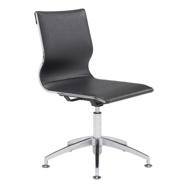 Chairs Office Chair - 26" X 26" X 36" Black Leatherette Conference Chair HomeRoots