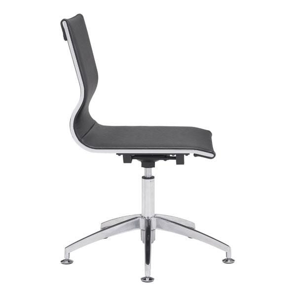 Chairs Office Chair - 26" X 26" X 36" Black Leatherette Conference Chair HomeRoots