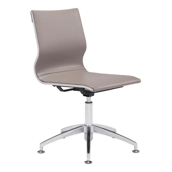 Chairs Office Chair - 26" X 26" X 36" Taupe Leatherette Conference Chair HomeRoots