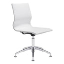 Chairs Office Chair - 26" X 26" X 36" White Leatherette Conference Chair HomeRoots