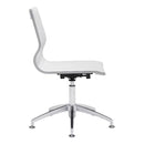 Chairs Office Chair - 26" X 26" X 36" White Leatherette Conference Chair HomeRoots