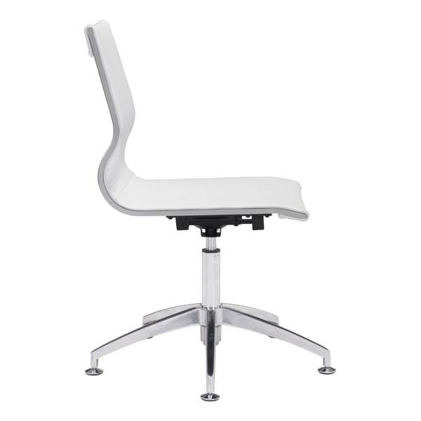 Chairs Office Chair - 26" X 26" X 36" White Leatherette Conference Chair HomeRoots