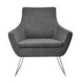 Chairs Office Chair 33" X 30.5" X 37" Grey Brushed Steel Chair 2930 HomeRoots
