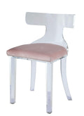 Chairs Pink Accent Chair - 20" X 18" X 31" Light Pink Velvet And Clear Acrylic Accent Chair HomeRoots