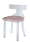 Chairs Pink Accent Chair - 20" X 18" X 31" Light Pink Velvet And Clear Acrylic Accent Chair HomeRoots