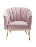 Chairs Pink Accent Chair - 31" X 32" X 34" Pink Velvet Gold Upholstery Wood Accent Chair HomeRoots