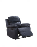 Chairs Recliner Chair - 36" X 36" X 41" Blue Microfiber Recliner HomeRoots