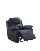 Chairs Recliner Chair - 36" X 36" X 41" Blue Microfiber Recliner HomeRoots