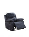 Chairs Recliner Chair - 36" X 36" X 41" Blue Microfiber Recliner HomeRoots