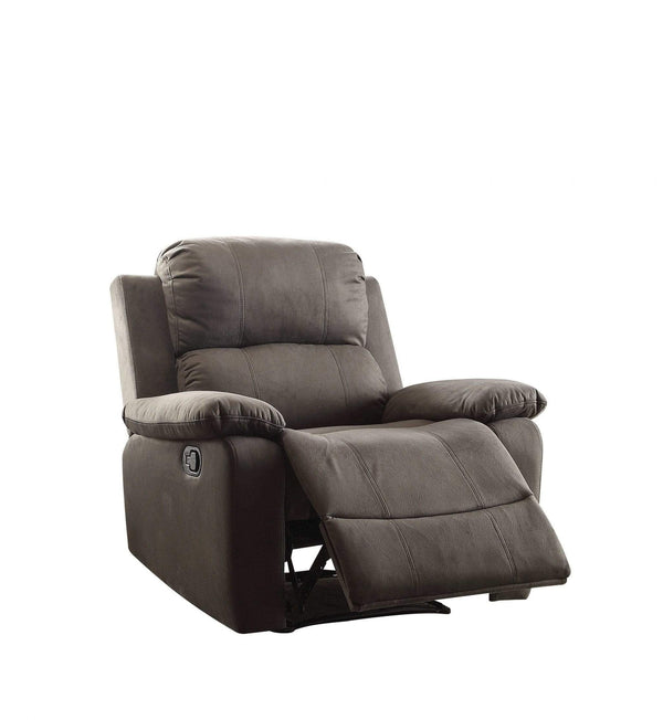 Chairs Recliner Chair - 38" X 38" X 39" Charcoal Polished Microfiber Fabric Recliner HomeRoots