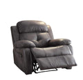 Chairs Recliner Chair - 40" X 40" X 37" Gray Polished Microfiber Fabric Recliner HomeRoots
