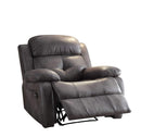 Chairs Recliner Chair - 40" X 40" X 37" Gray Polished Microfiber Fabric Recliner HomeRoots
