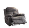 Chairs Recliner Chair - 40" X 40" X 37" Gray Polished Microfiber Fabric Recliner HomeRoots