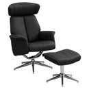 Chairs Recliner Chair - 44" x 47" x 59" Black, Foam, Metal, Polyester - Swivel Adjustable Headrest Reclining Chair HomeRoots