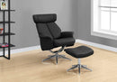 Chairs Recliner Chair - 44" x 47" x 59" Black, Foam, Metal, Polyester - Swivel Adjustable Headrest Reclining Chair HomeRoots